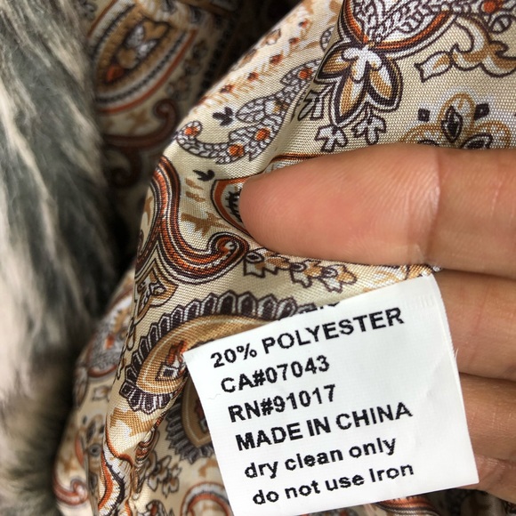 L’Affaire Faux Brown/Gray Fur Jacket M - Picture 11 of 15